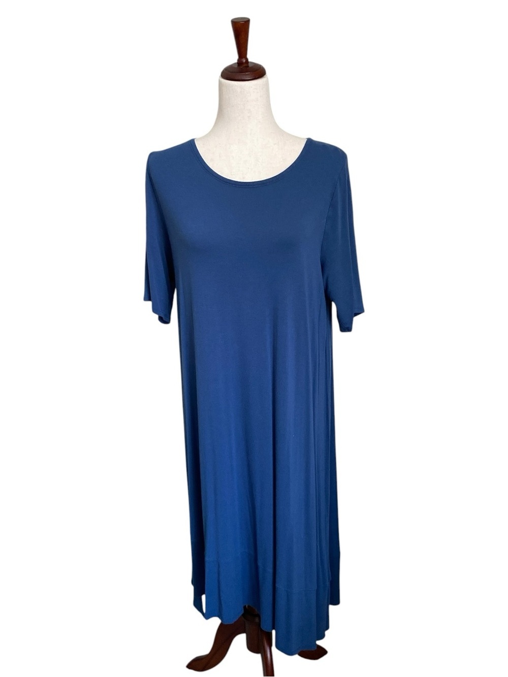 Eileen Fisher Asymmetrical Midi Dress in Blue